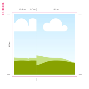 Cassette J-card outside layout with printing guides