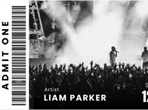 Black and white editable concert ticket template