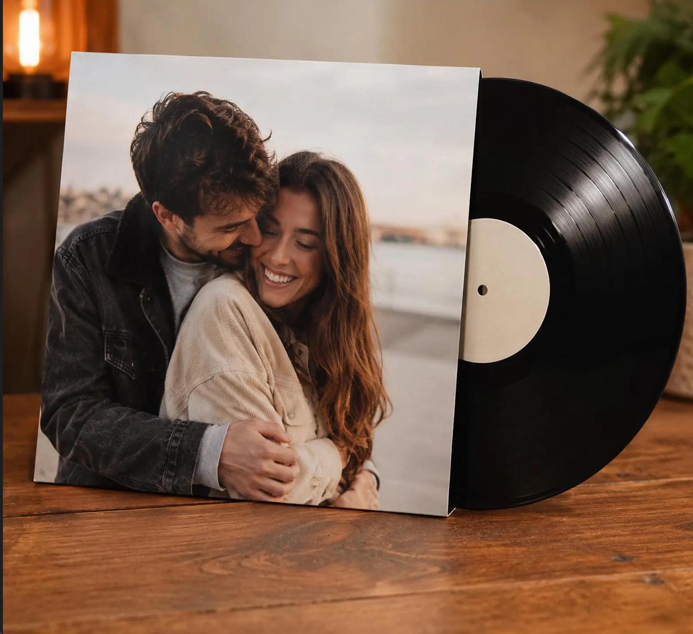 Custom vinyl record with personalised photo cover